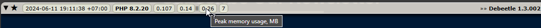 Peak memory usage