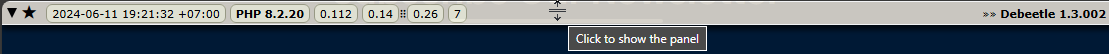 Click to show the panel