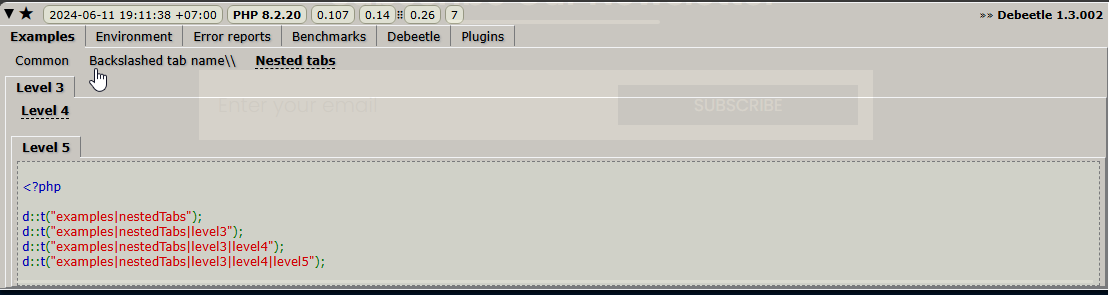 Nested tabs